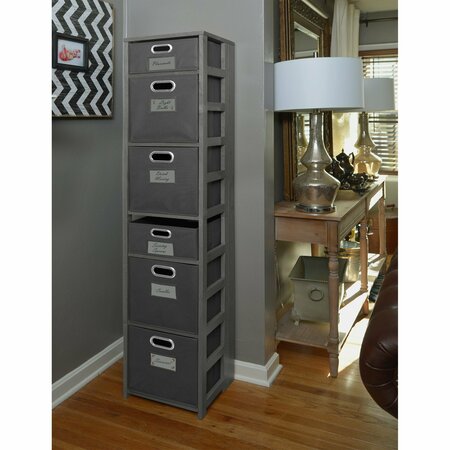 REGENCY Regency Flip Flop 67 in. High Square Folding Bookcase- Grey FFSQ6712GY